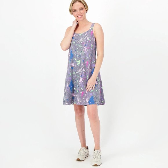 Attitudes by Renee Washed Cotton Jersey Tennis Romper - Dove (sz Small) a509497 - Picture 2 of 4